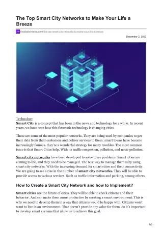 thedigitalwebs.com-The Top Smart City Networks to Make Your Life a Breeze