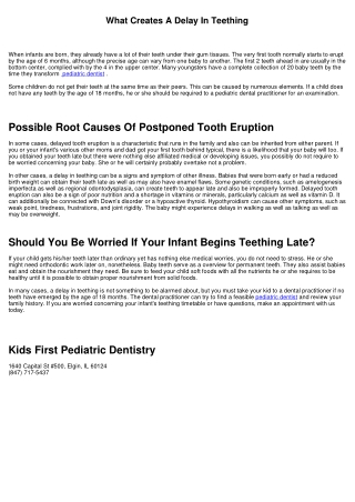 What Triggers A Delay In Teething