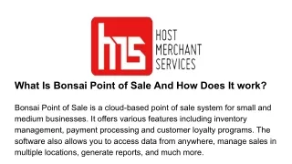 what is bonsai point of sale and how does it work