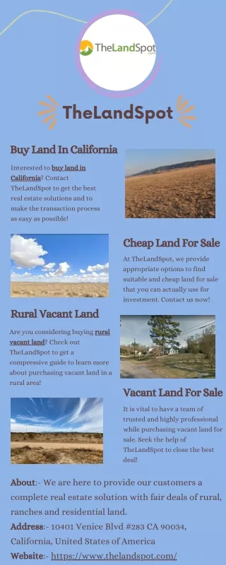 Buy Land In California