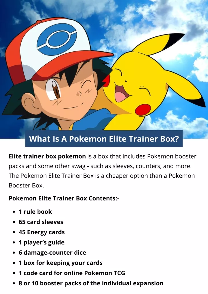 what is a pokemon elite trainer box