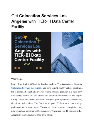 get colocation services los angeles with tier