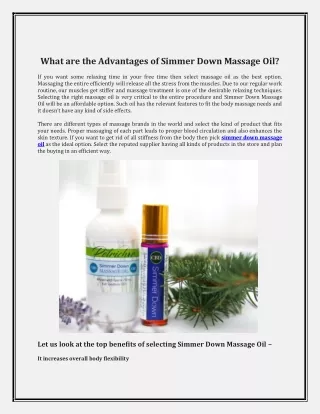 Simmer Down Massage Oil