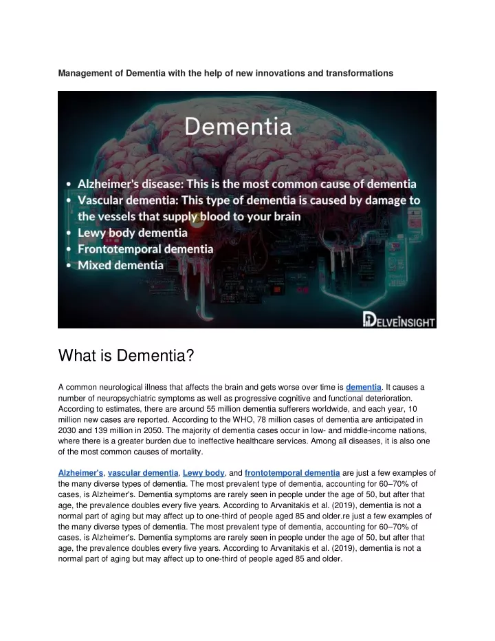 management of dementia with the help