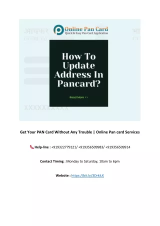 get your pan card without any trouble online