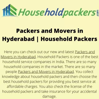 Packers and Movers in Hyderabad  Household Packers (1)