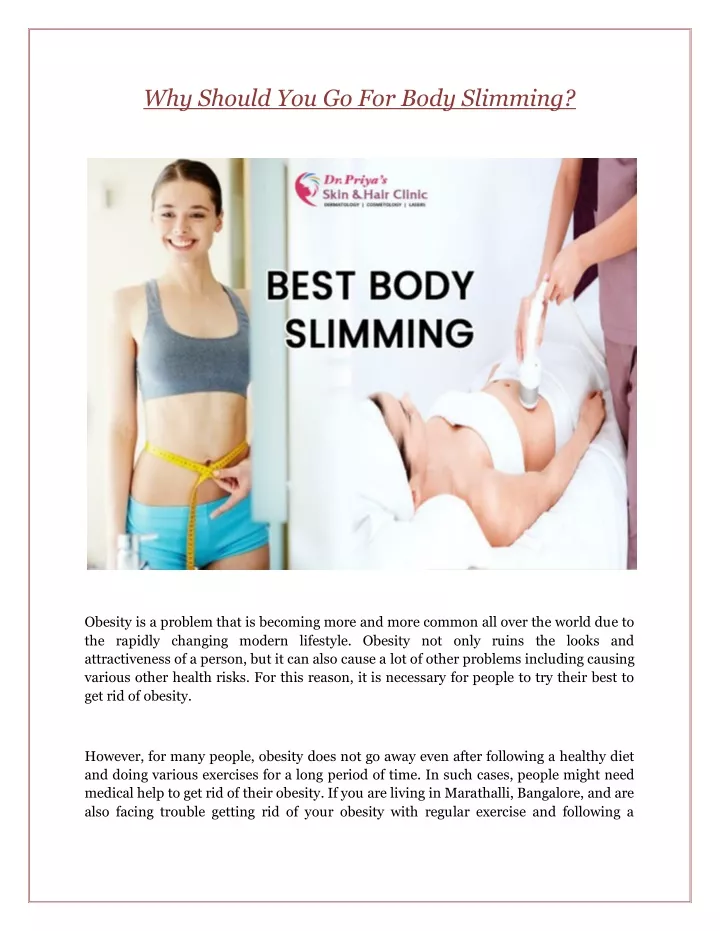 why should you go for body slimming