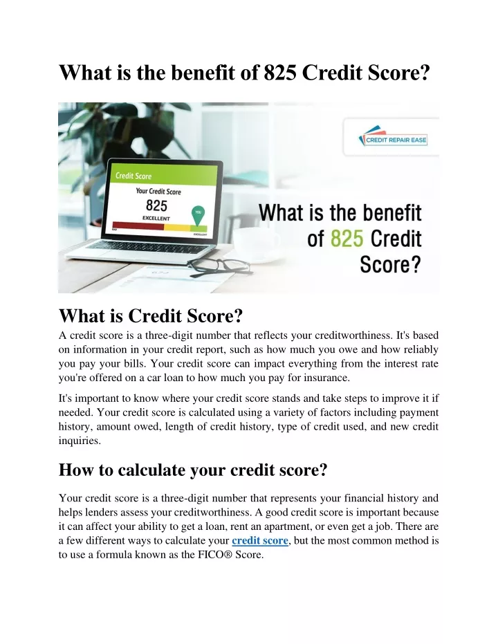 credit score 825 is that good