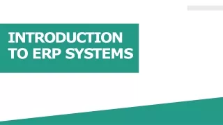 Introduction to ERP systems