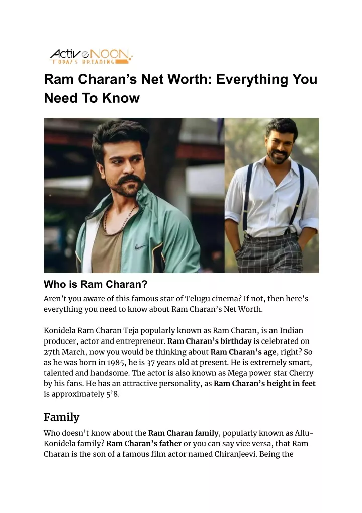 ram charan s net worth everything you need to know