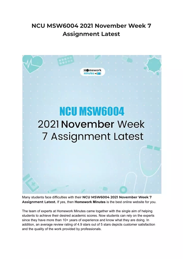 ncu msw6004 2021 november week 7 assignment latest
