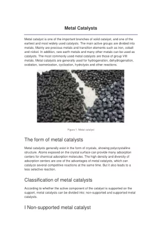 Metal Catalysts