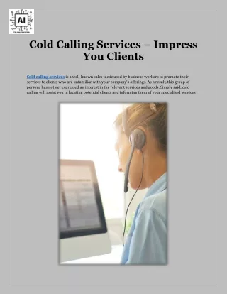 Cold Calling Services – Impress You Clients