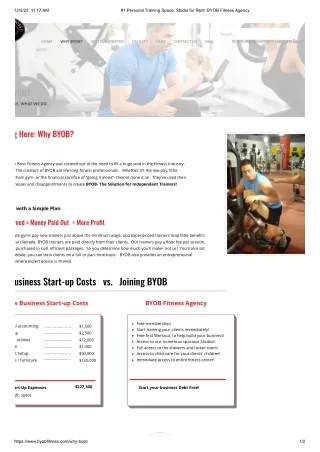 Personal Training Studio For Rent