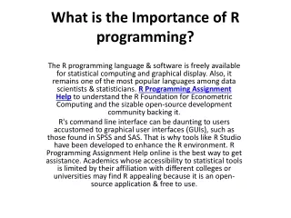 What is the Importance of R programming