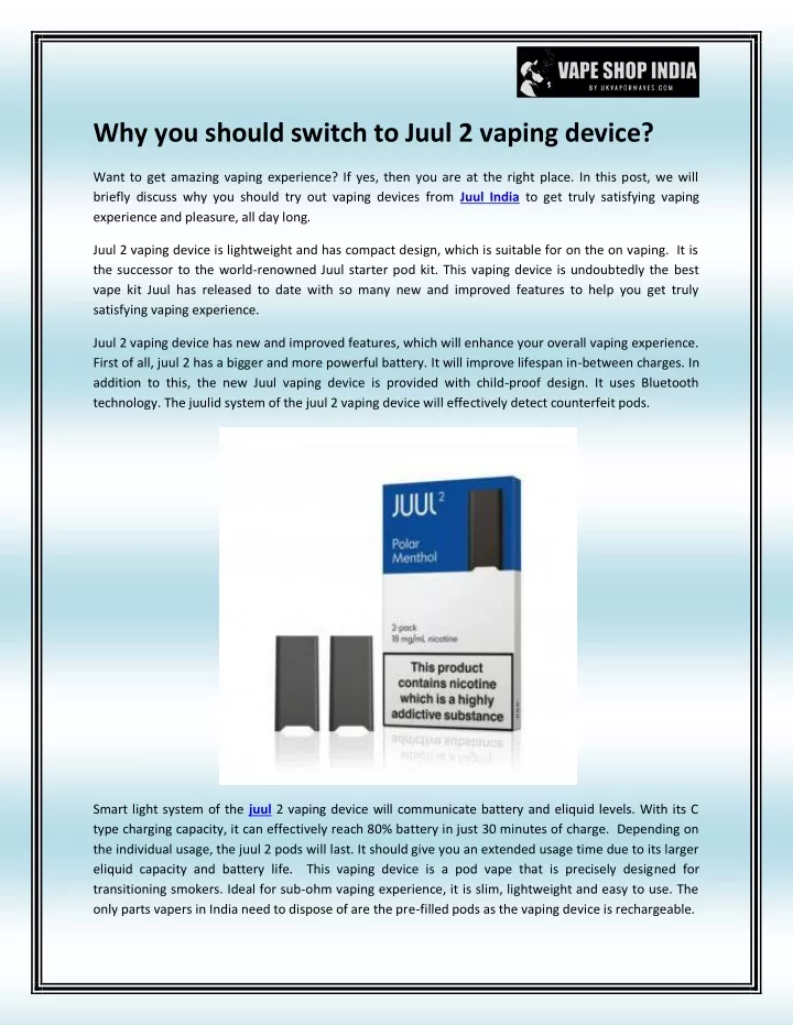 why you should switch to juul 2 vaping device
