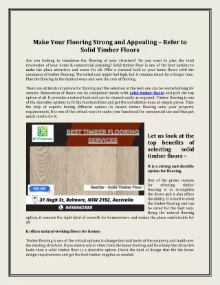 make your flooring strong and appealing refer