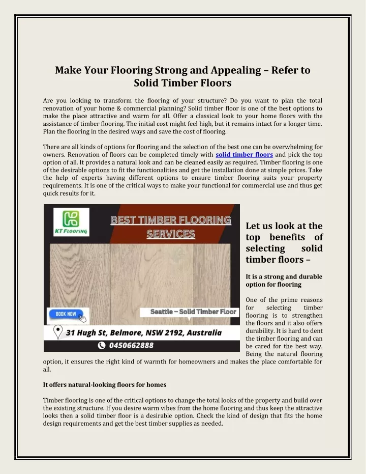 make your flooring strong and appealing refer