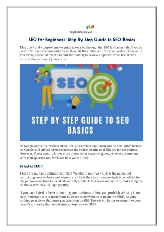 SEO for Beginners Step By Step Guide to SEO Basics