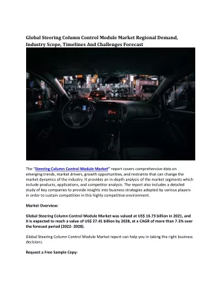 global steering column control module market