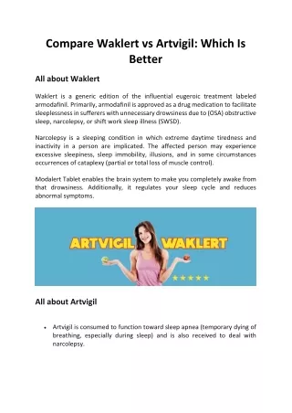Compare Waklert vs Artvigil Which Is Better