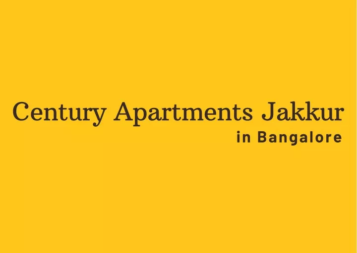 century apartments jakkur