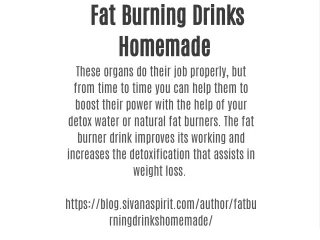 Fat Burning Drinks