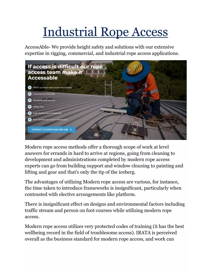 industrial rope access