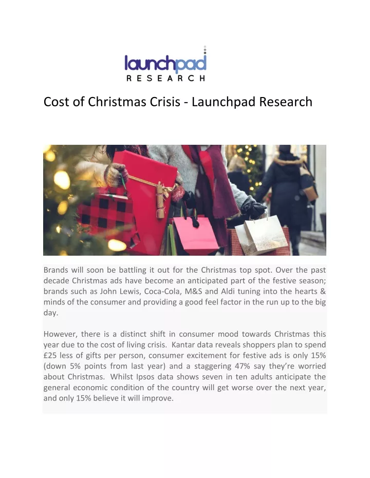 cost of christmas crisis launchpad research