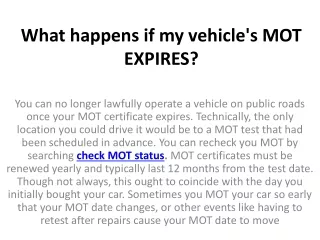what happens if my vehicle s mot expires