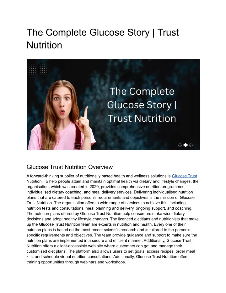 the complete glucose story trust nutrition