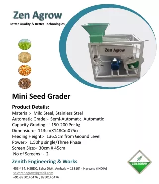 mini seed grader in Ambala