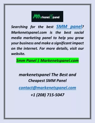 Smm Panel  Markenetspanel.com