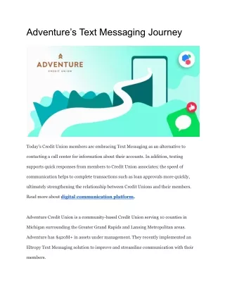 Adventure’s Text Messaging Journey