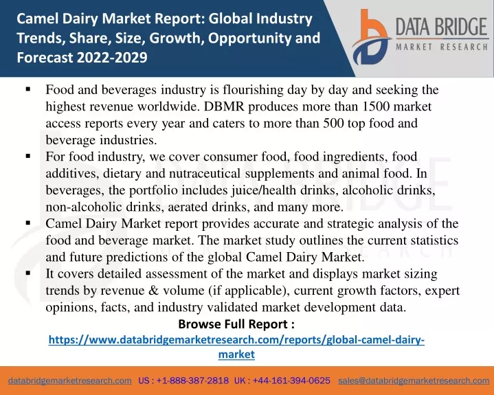 camel dairy market report global industry trends