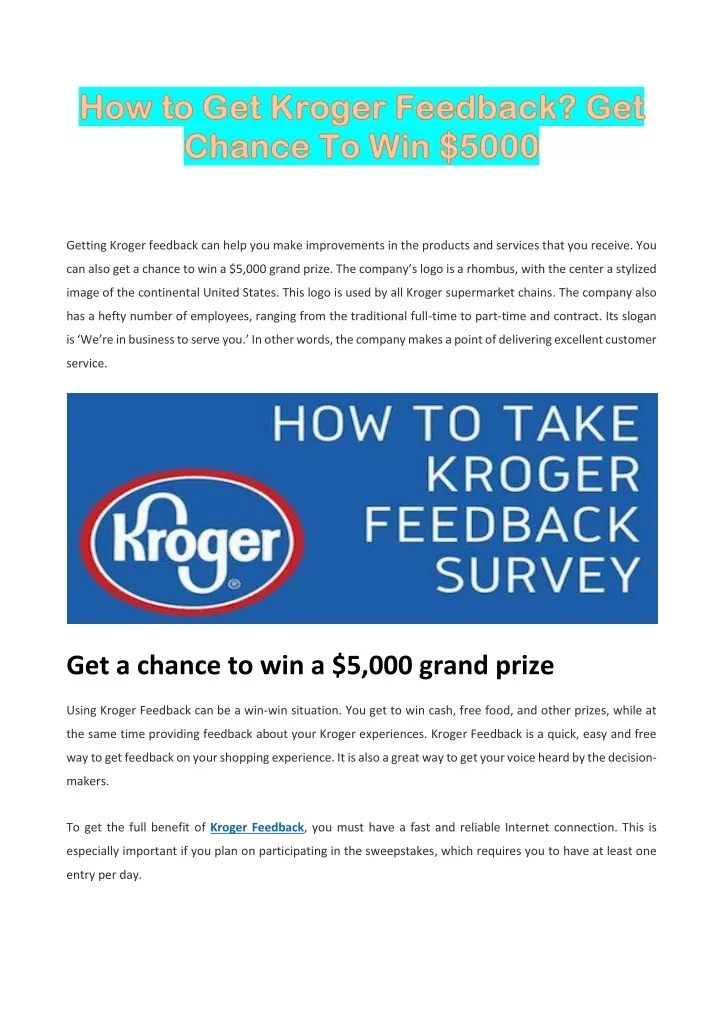 getting kroger feedback can help you make