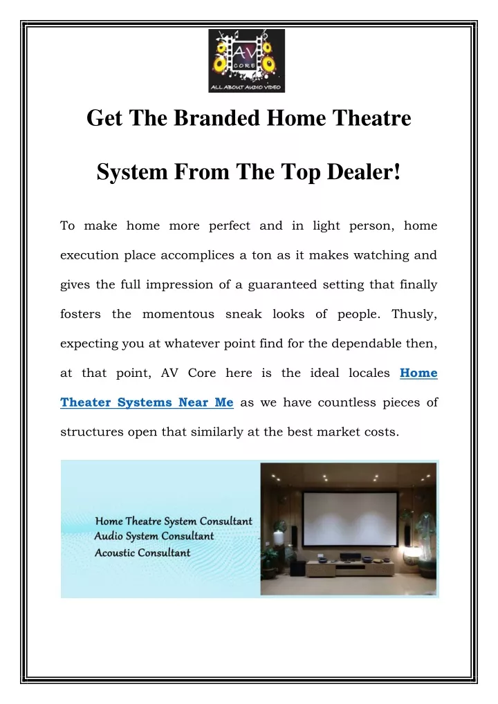 get the branded home theatre