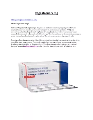 Regestrone 5 mg