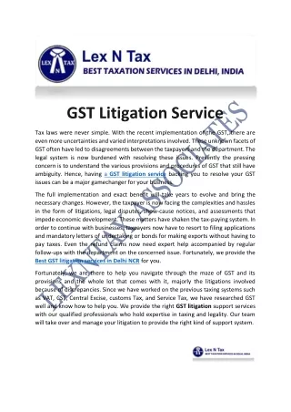 Best gst litigation service