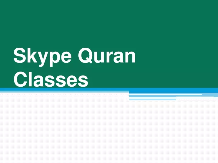 skype quran classes