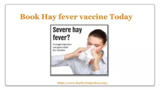Book Hay fever vaccine Today