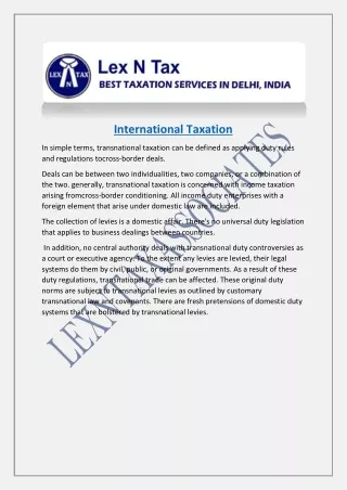 International Taxation Services