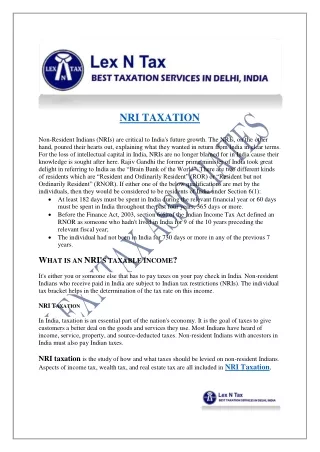 Best NRI Taxation Services