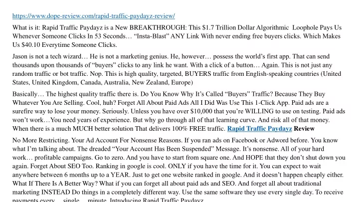 https www dope review com rapid traffic paydayz