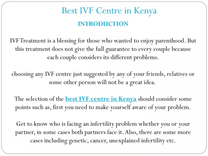 best ivf centre in kenya