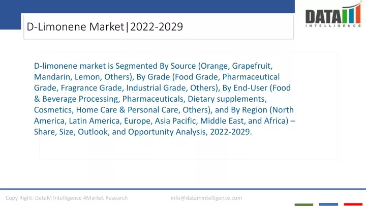 d limonene market 2022 2029