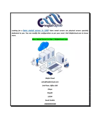 Bare Metal Server In Uae  Wafaicloud.com