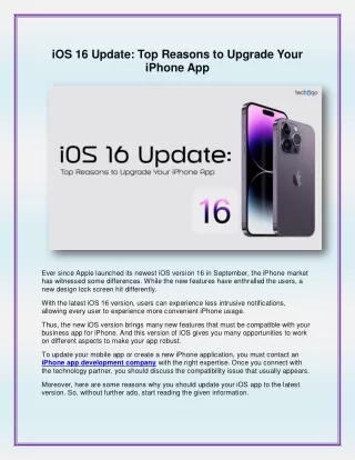 iOS 16 Update Top Reasons to Upgrade Your iPhone App