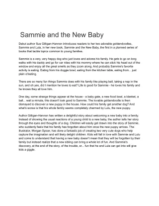 Sammie and the New Baby