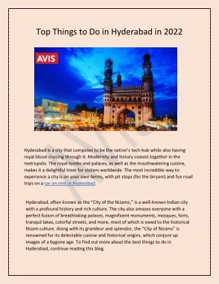 Top Things to Do in Hyderabad in 2022
